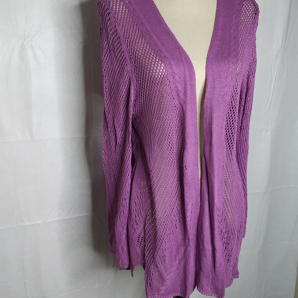 Cardigan long sleeve crochet Purple